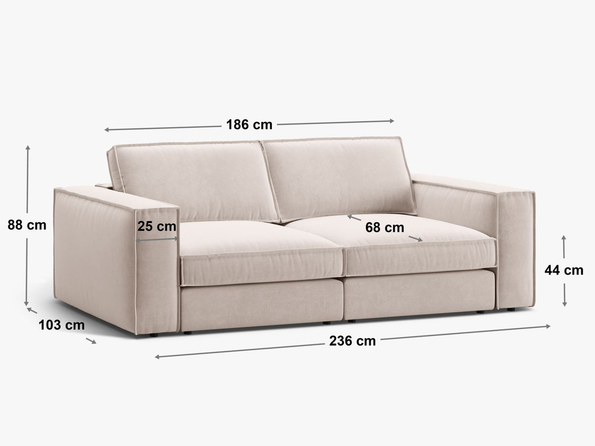 Divano Componibile Pola, 3 Posti, 103x236x88