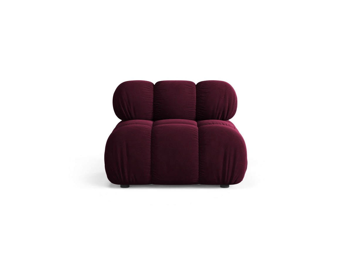 Modulo senza Braccioli in Velluto, "Bellis", 1 Posto, 94x94x70 - Borgogna