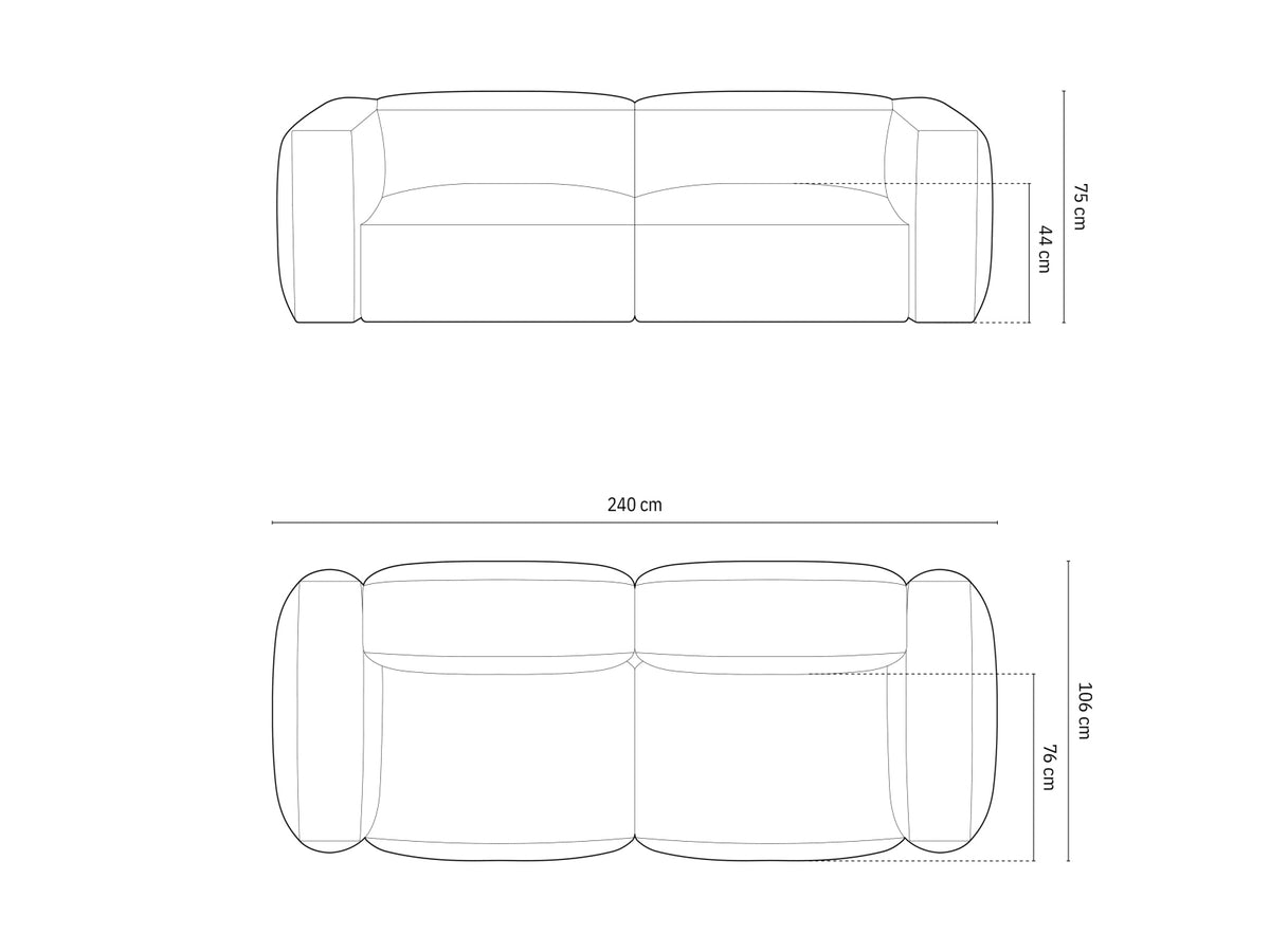 Divano Componibile XL Martina, 3 Posti, 106x244x75