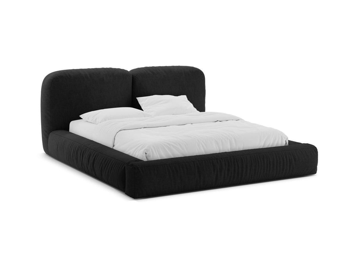 Letto con Contenitore e Testata, "Martina", 246x246x101 - Nero