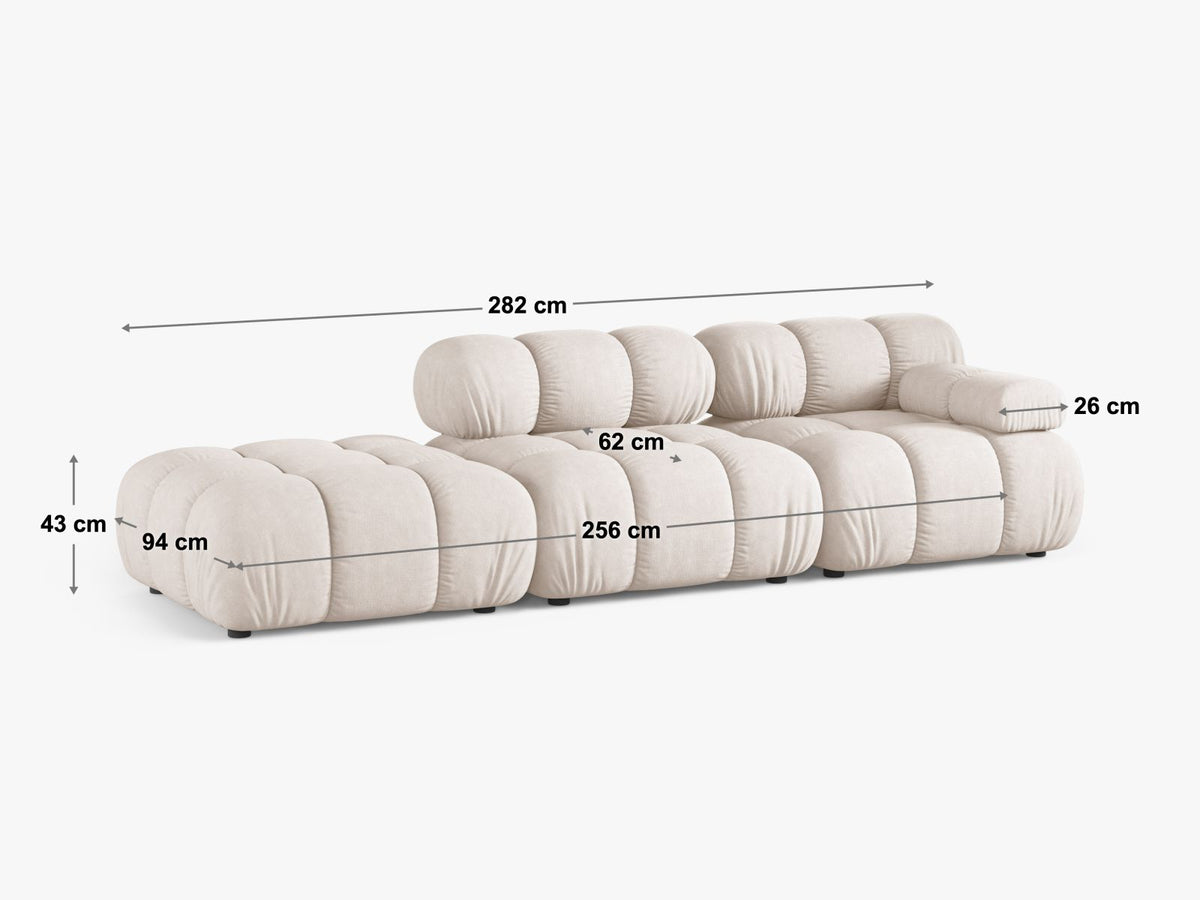 Divano Componibile Bellis, 4 Posti, 94x282x70