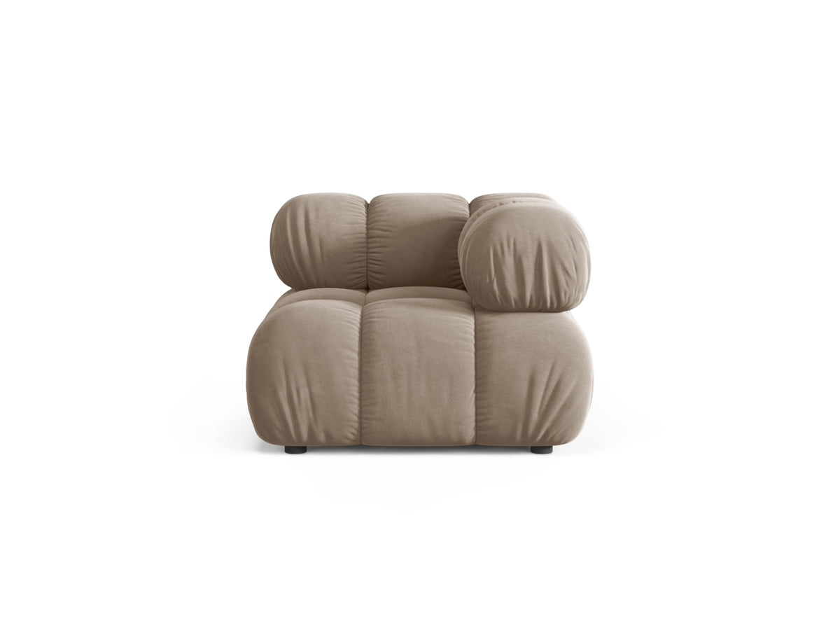 Modulo Angolare in Velluto, "Bellis", 1 Posto, 94x94x70 - Cappuccino