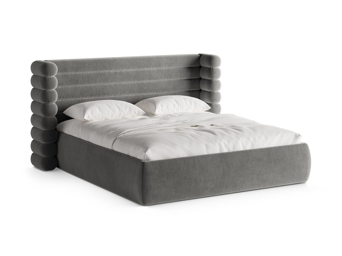 Letto con Contenitore e Testata, "Mount", 228x216x120 - Grigio
