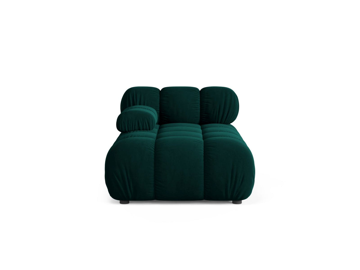 Chaise Longue Sinistra in Velluto, "Bellis", 1 Posto, 155x94x70 - Petrolioio Profondo