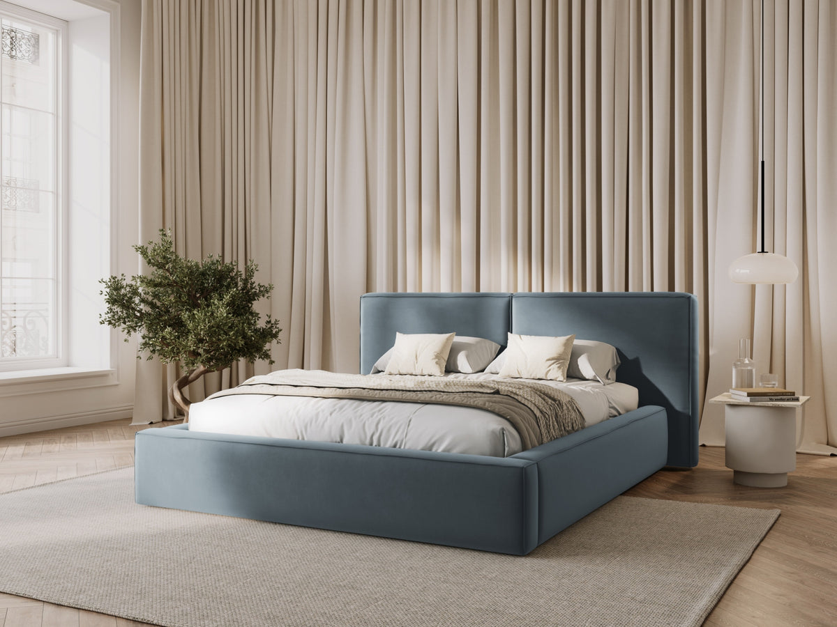 Letto contenitore con testiera doppia, "Jodie", 228x194x97,5