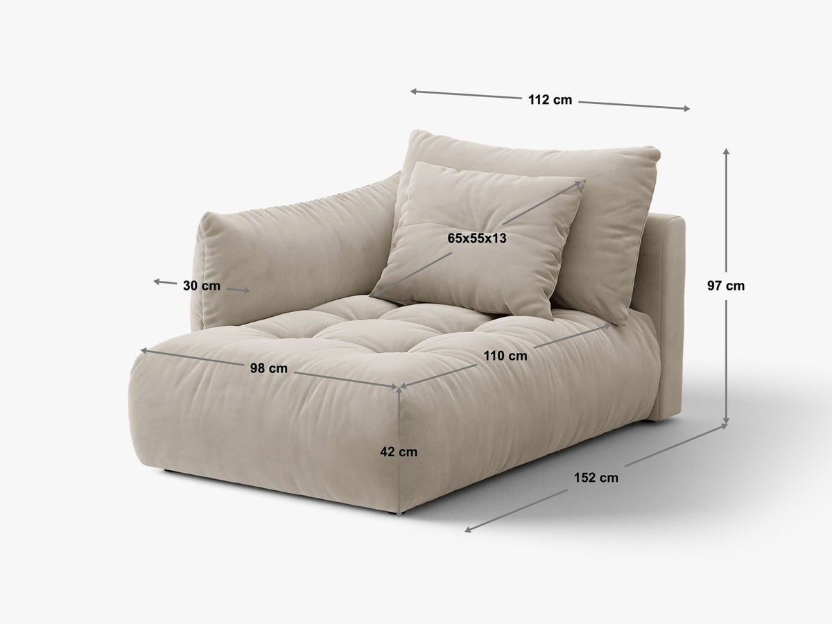 Chaise Longue Bloom, 1 Posto, 152x112x97