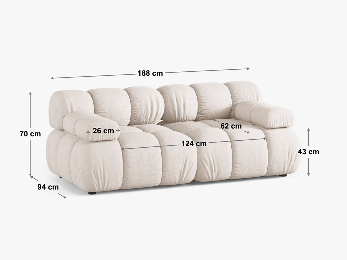 Divano Componibile Bellis, 2 Posti, 94x188x70