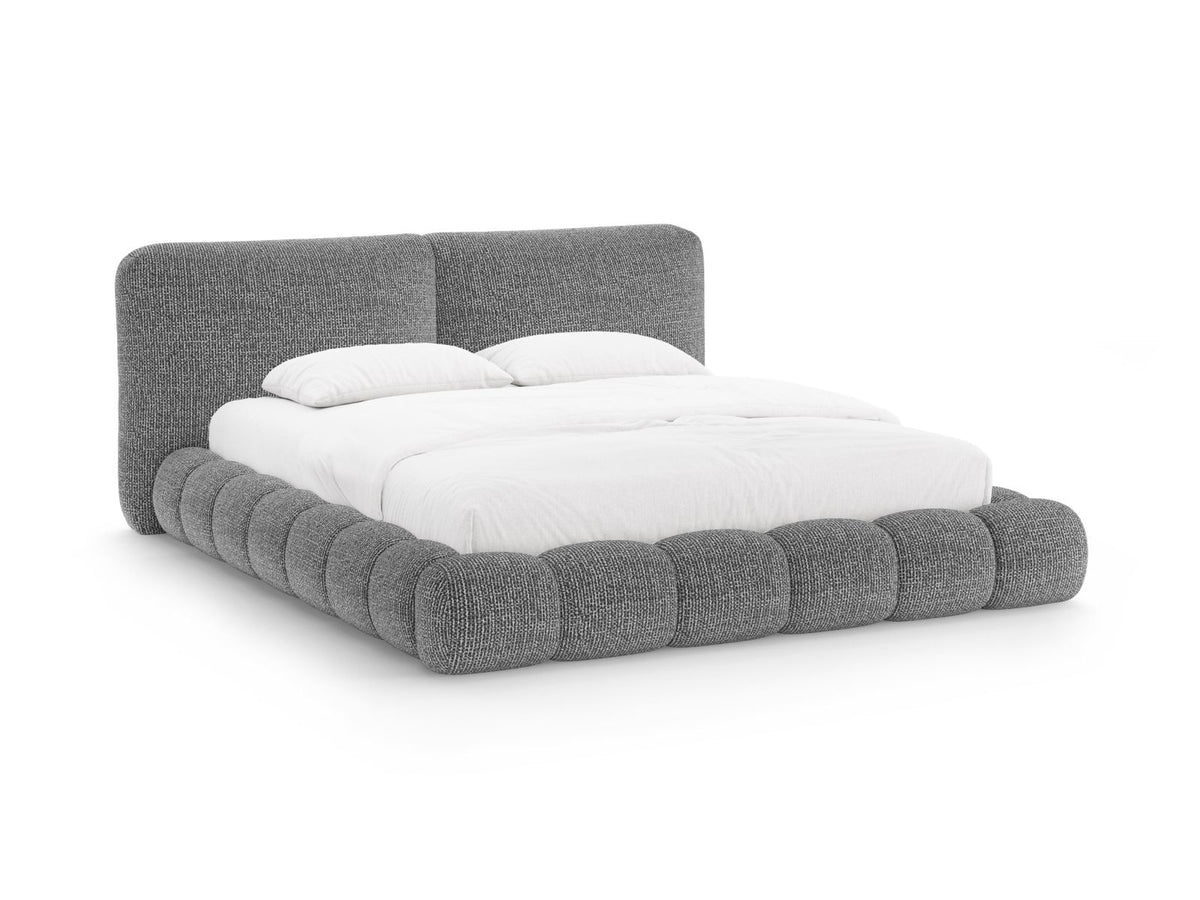 Letto con Contenitore e Testata, "Solange", 236x222x90 - Grigio Scuro