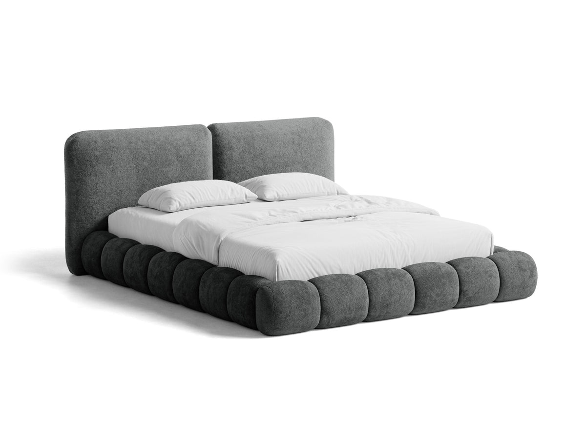 Letto Contenitore con Testata Solange - Grigio Scuro 180x200