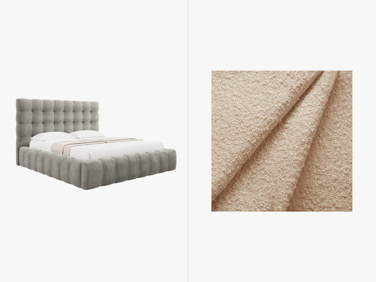 Letto Contenitore con Testata Mamaia - Beige 160x200