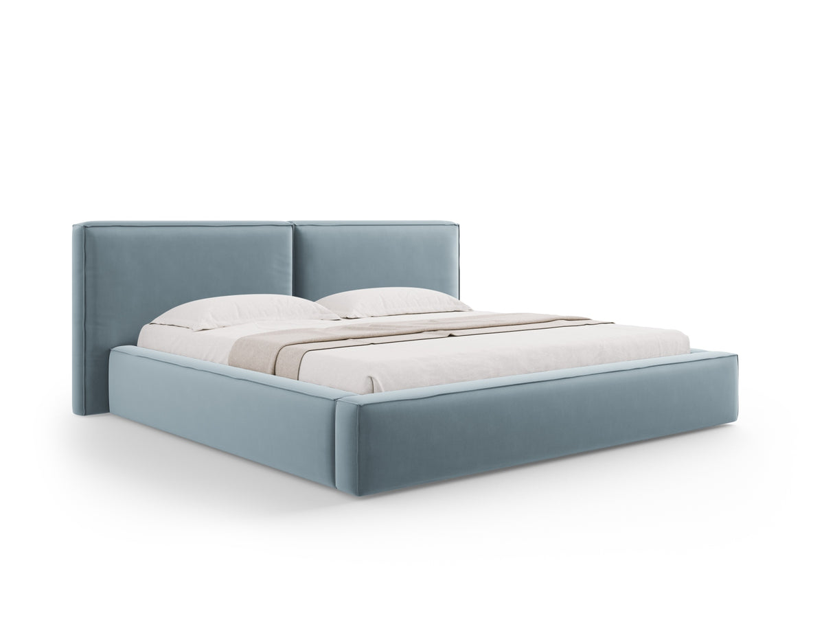 Letto Contenitore con Testata Doppia Jodie - Blu Chiaro 200x200