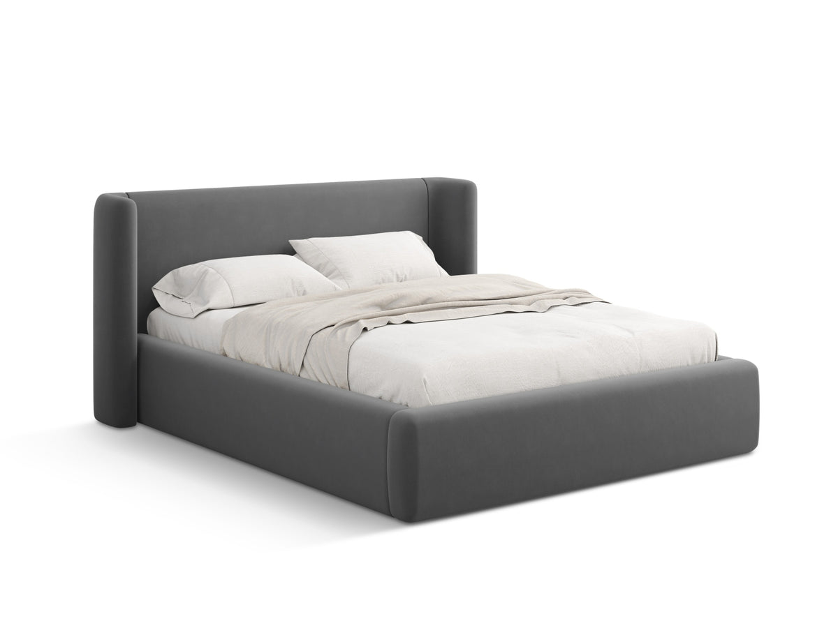 Letto Contenitore con Testata Jolene - Grigio 160x200