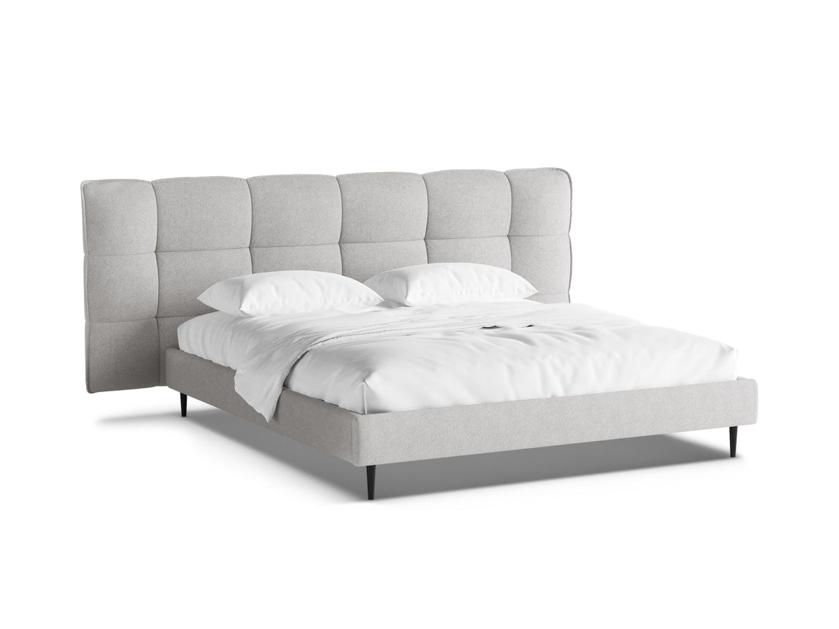 Letto Contenitore con Testata Eric Gambe metallo nero - Grigio Chiaro 200x200