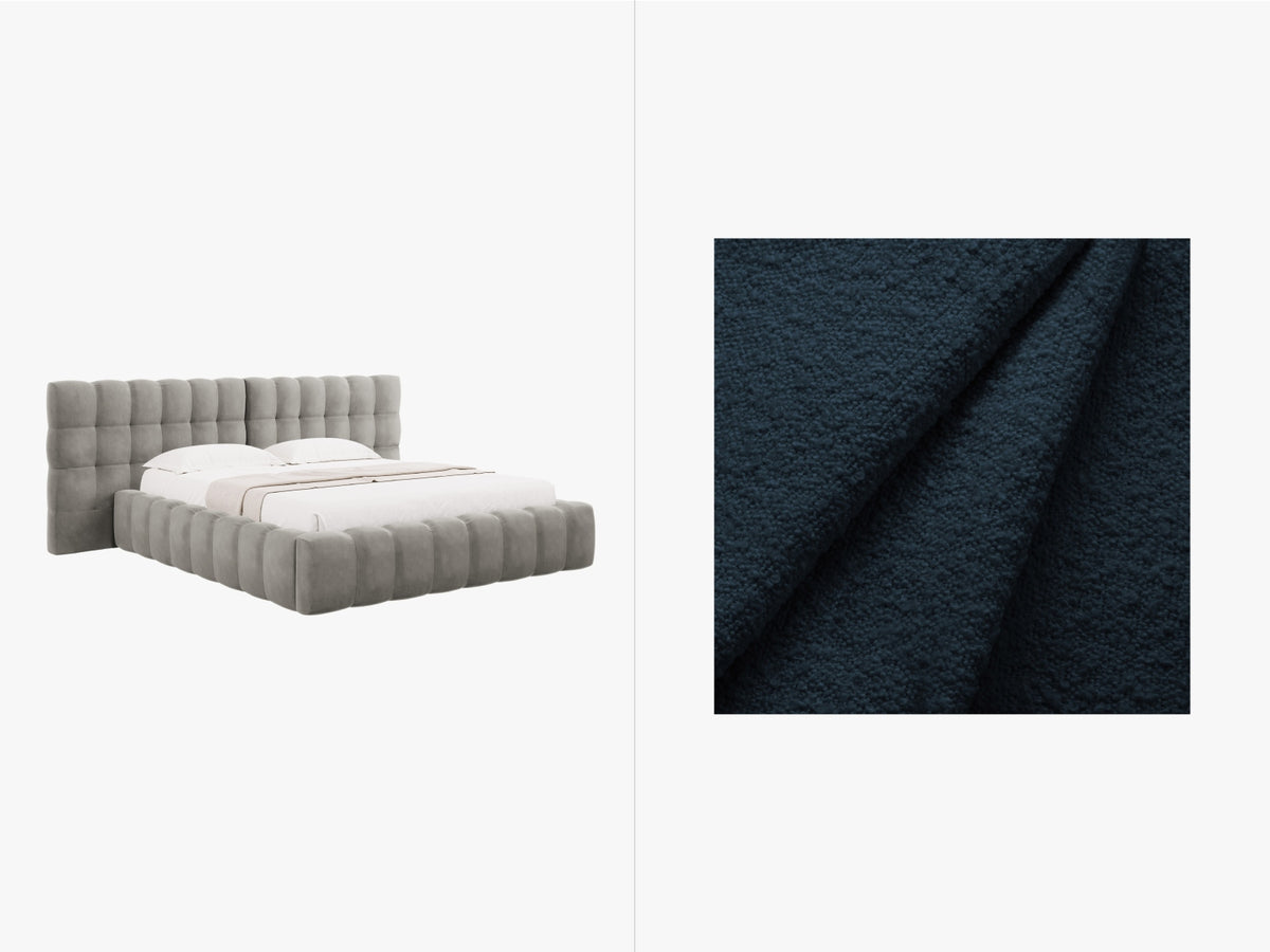 Letto Contenitore con Testata Doppia Mamaia - Blu Scuro 160x200