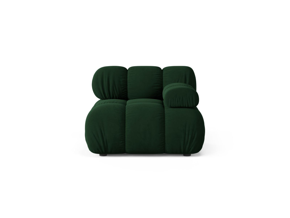 Modulo Destro in Velluto, "Bellis", 1 Posto, 94x94x70 - Verde Bottiglia