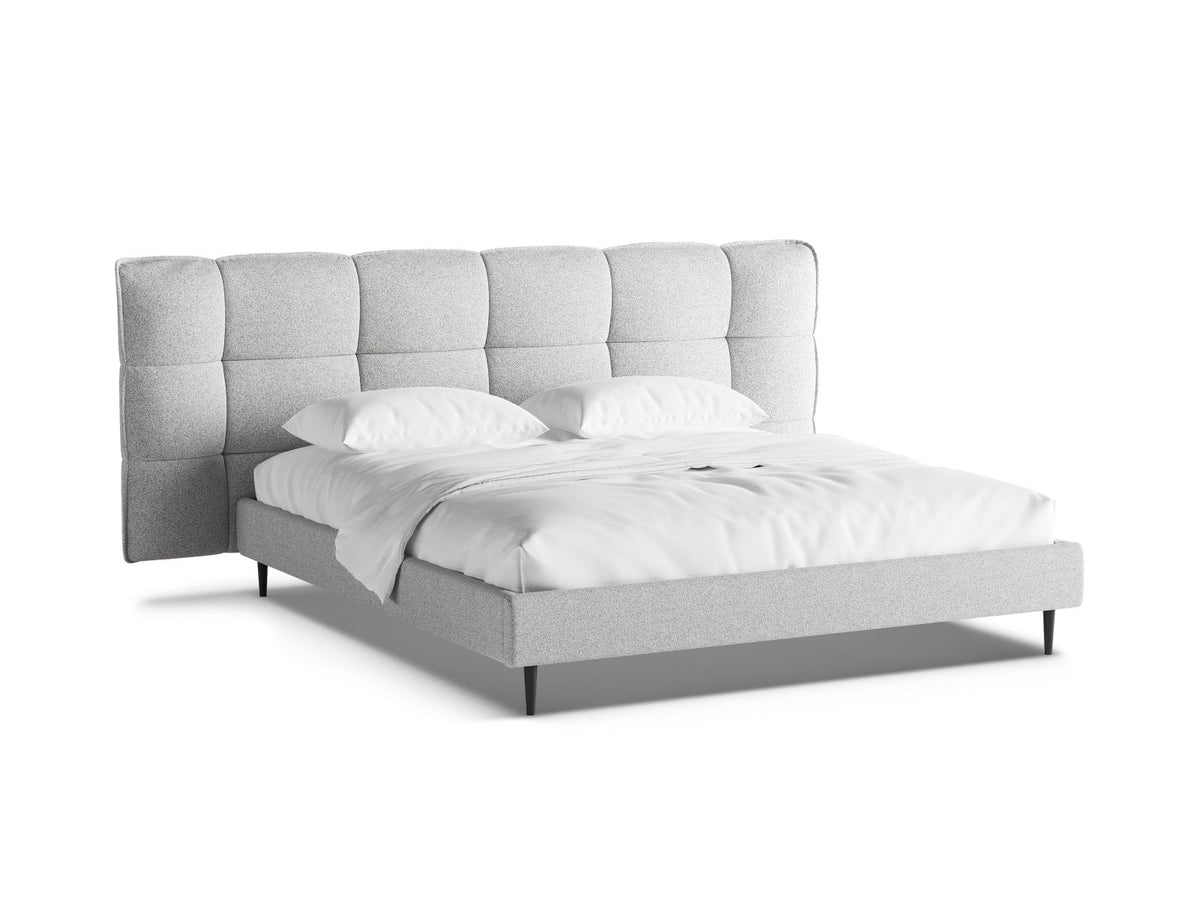 Letto con Contenitore e Testata, "Eric", 220x270x114 - Grigio Chiaro Melange