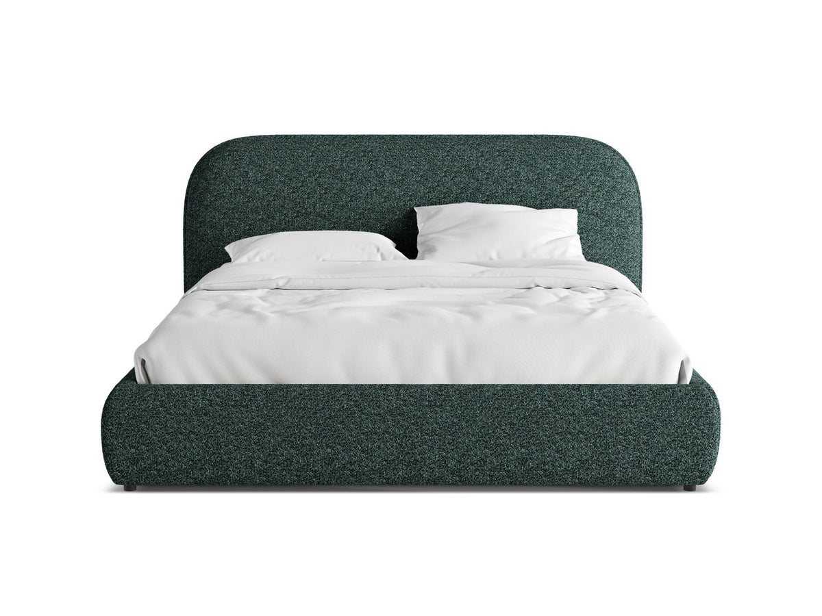 Letto Contenitore con Testata Murada - Verde Mélange 160x200