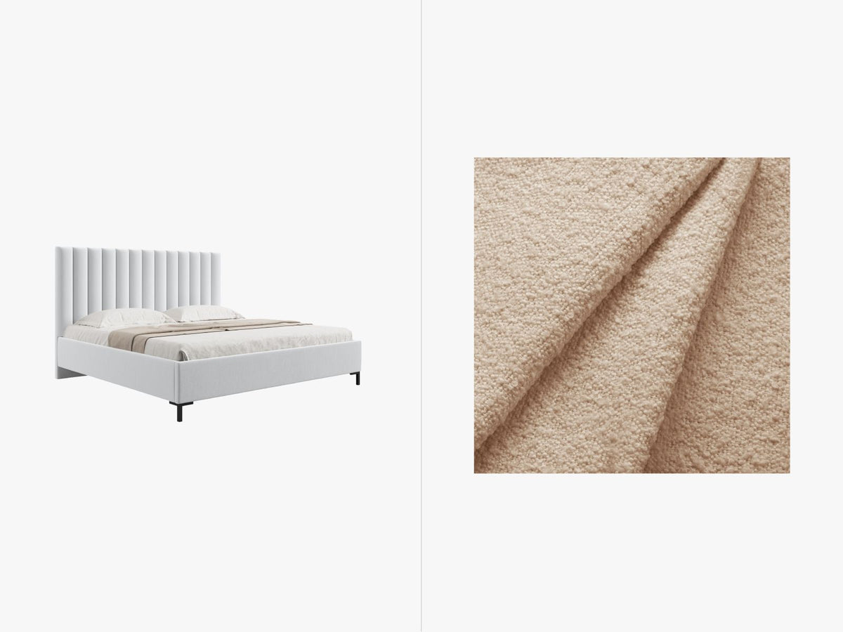 Letto Contenitore con Testata Allison - Beige 180x200