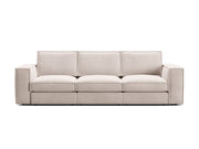 Divano Modulare in Velluto, "Pola", 4 Posti, 284x103x88 - Beige