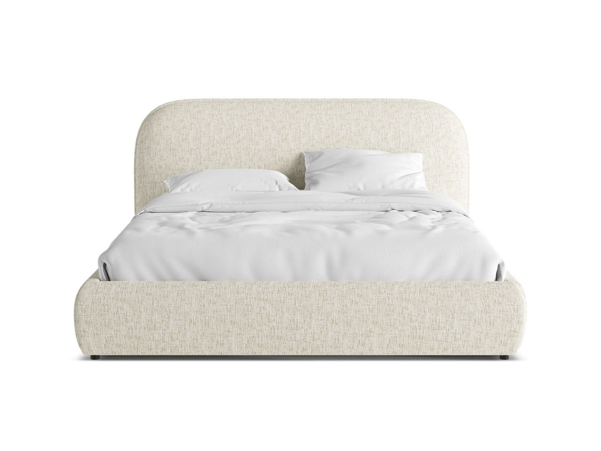 Letto Contenitore con Testata Murada - Grigio Beige Mélange 180x200