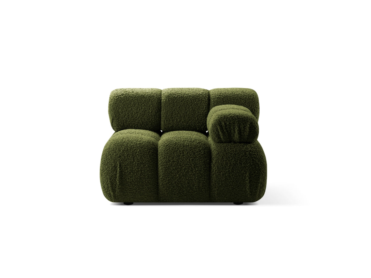 Modulo Destro in Bouclé, "Bellis", 1 Posto, 94x94x70 - Verde