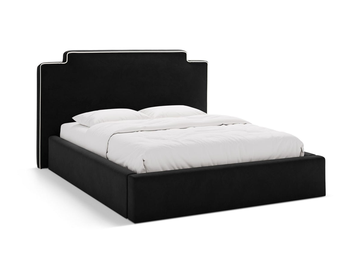 Letto Contenitore con Testata Princess - Avorio, Nero 180x200