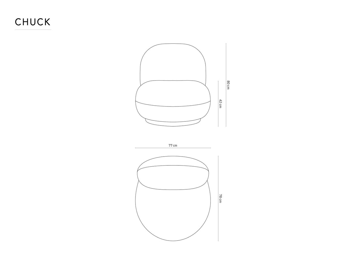 Poltrona Girevole Chuck, 1 Posto, 77x78x80
