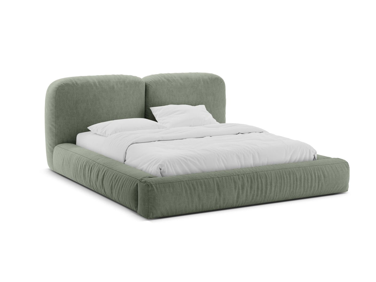 Letto con Contenitore e Testata, "Martina", 246x246x101 - Verde Muschio