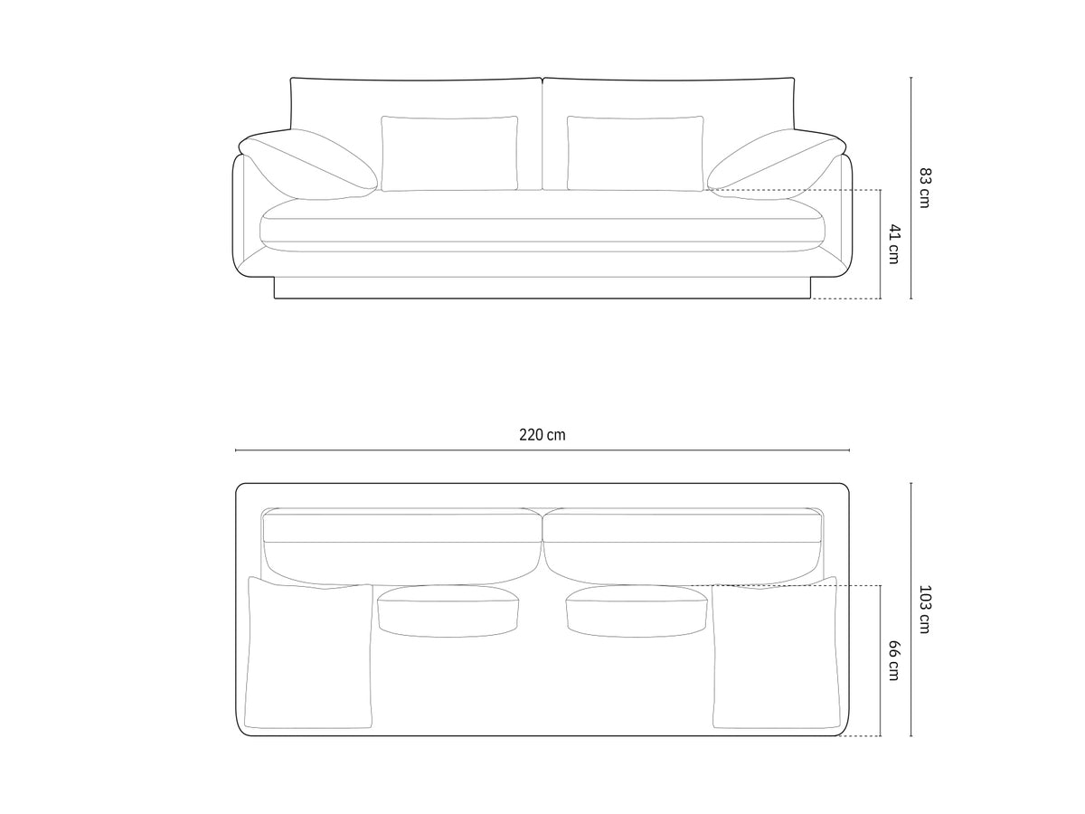 Divano Torino, 3 Posti, 103x220x83