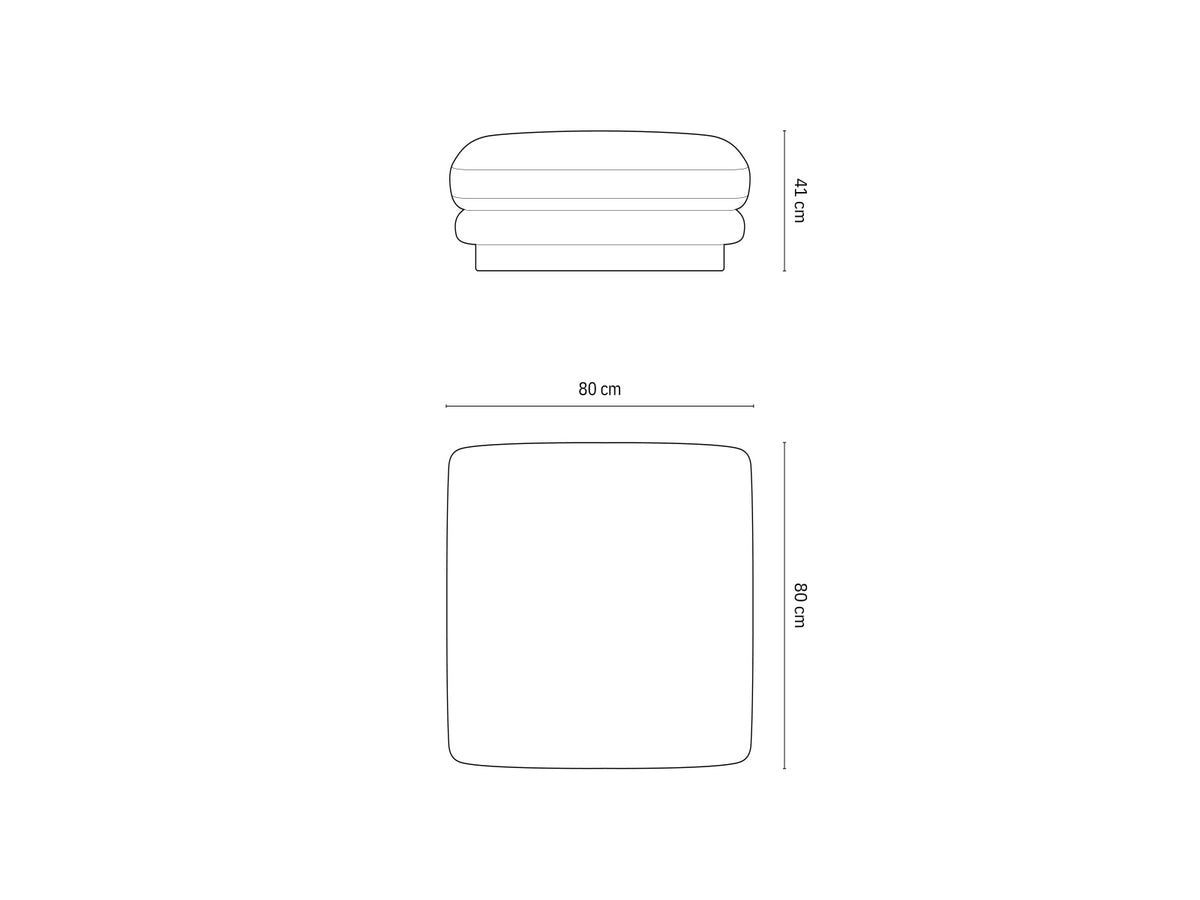 Pouf, "Torino", 1 Posto, 80x80x41