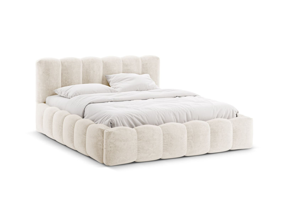 Letto Contenitore con Testata Lupine - Beige Chiaro 140x200