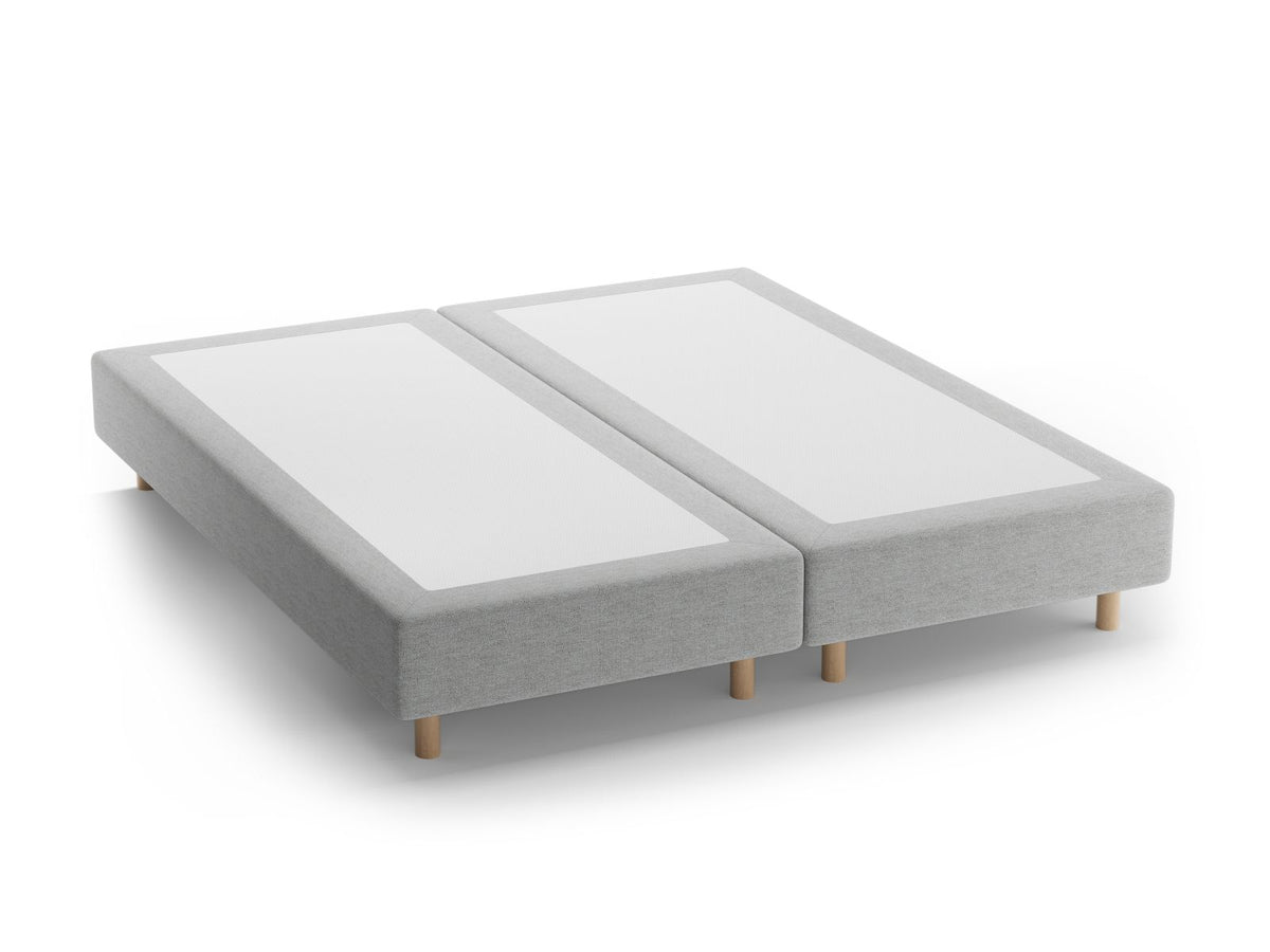Base Letto Whale Gambe legno di faggio naturale - Grigio Chiaro 160x200