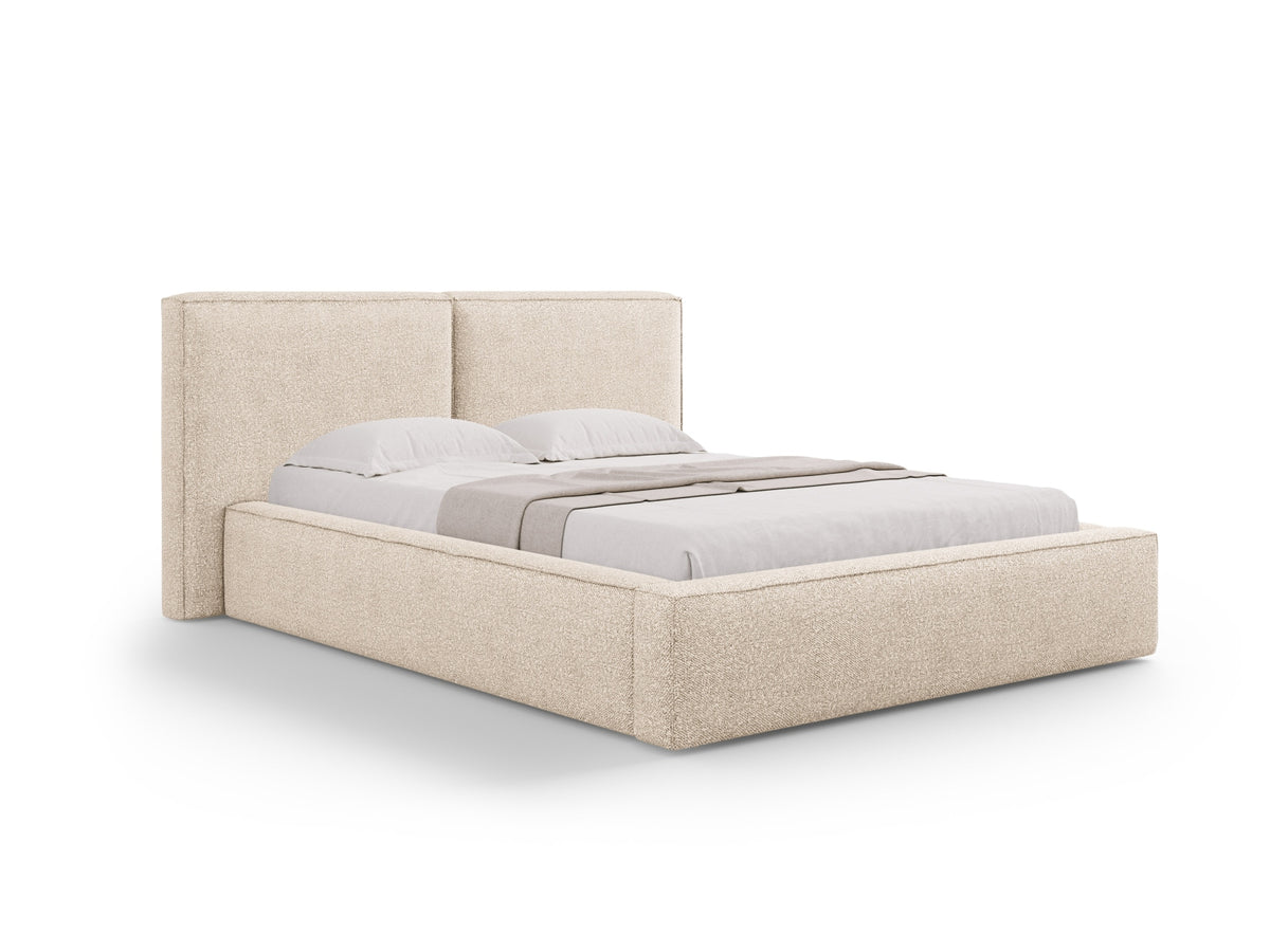 Letto Contenitore con Testata Doppia Jodie - Beige 180x200
