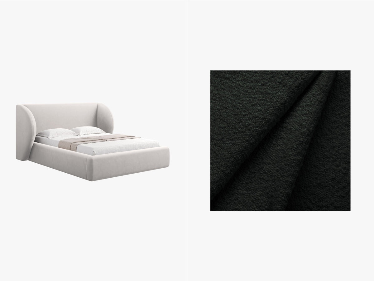 Letto Contenitore con Testata Miley - Nero 200x200
