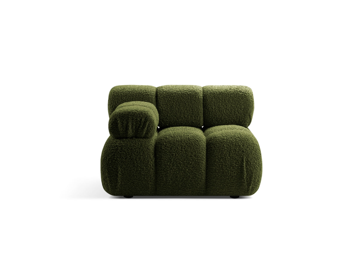 Modulo Sinistro in Bouclé, "Bellis", 1 Posto, 94x94x70 - Verde