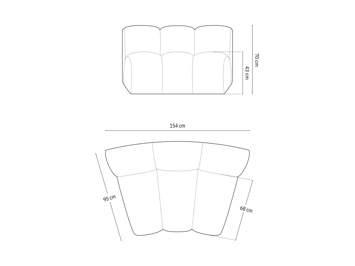 Modulo senza Braccioli Lupine, 1 Posto, 95x154x70