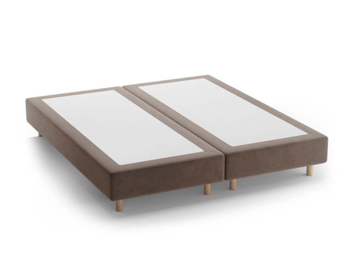 Base Letto Whale Gambe legno di faggio naturale - Grigio Caldo 160x200