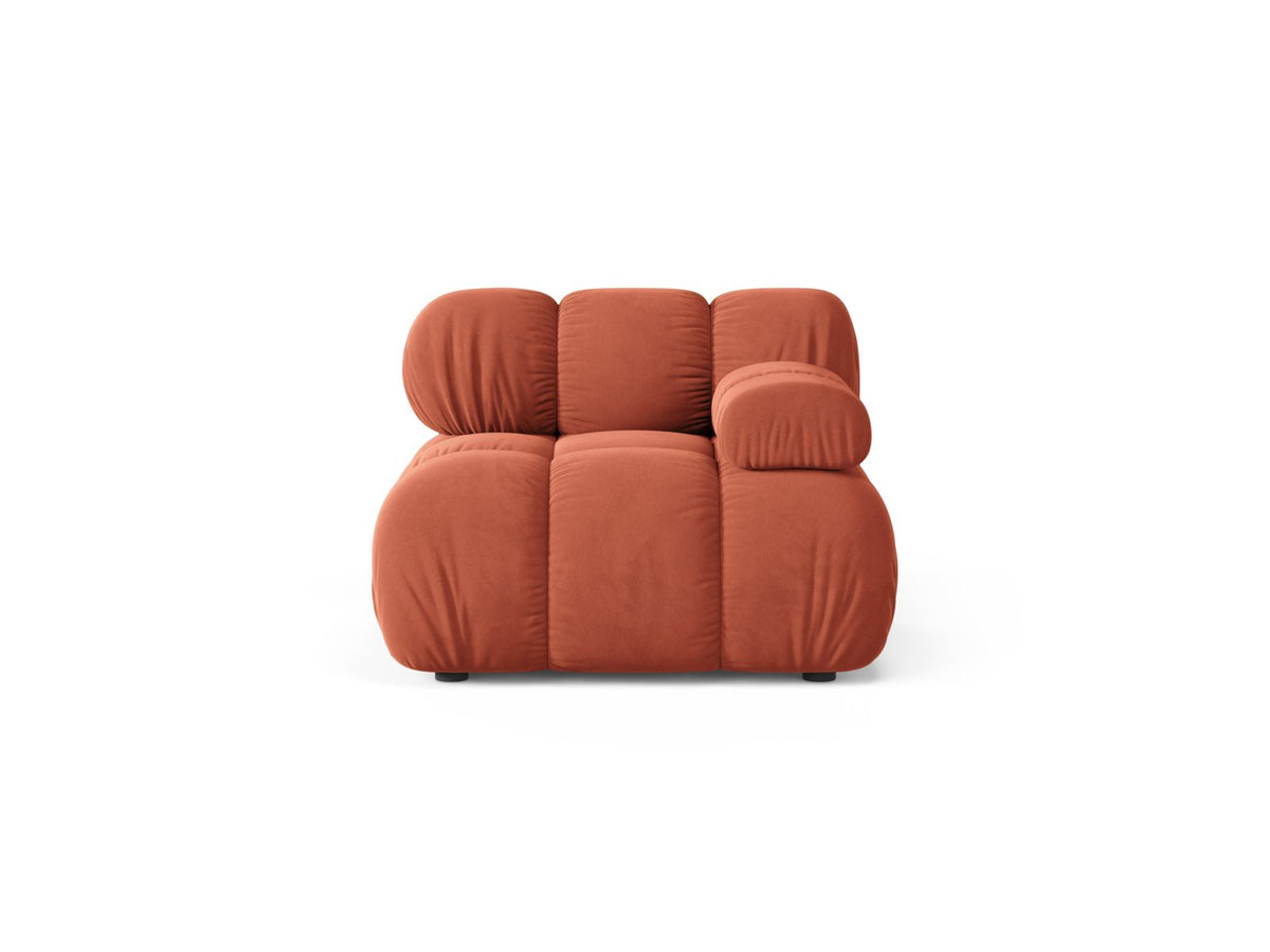 Modulo Destro in Velluto, "Bellis", 1 Posto, 94x94x70 - Corallo