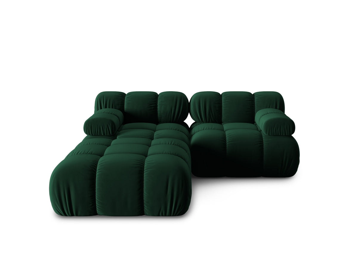 Divano Modulare in Velluto, "Bellis", 3 Posti, 188x188x70 - Verde Bottiglia