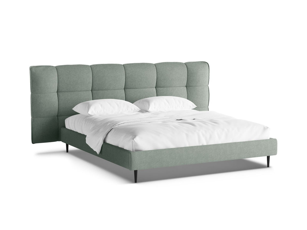 Letto Contenitore con Testata Eric Gambe metallo nero - Menta 200x200