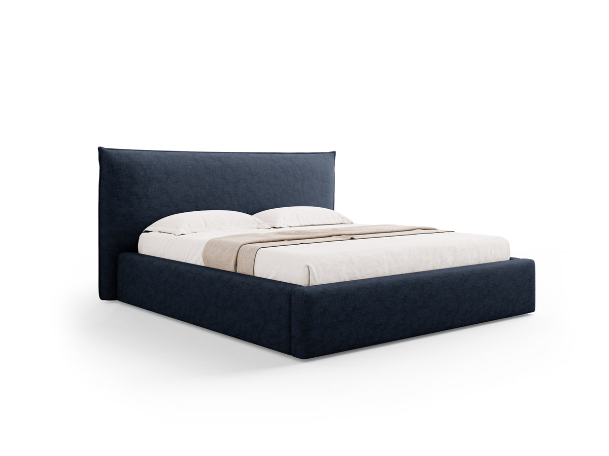 Letto Contenitore con Testata Kaelle - Blu Scuro 160x200