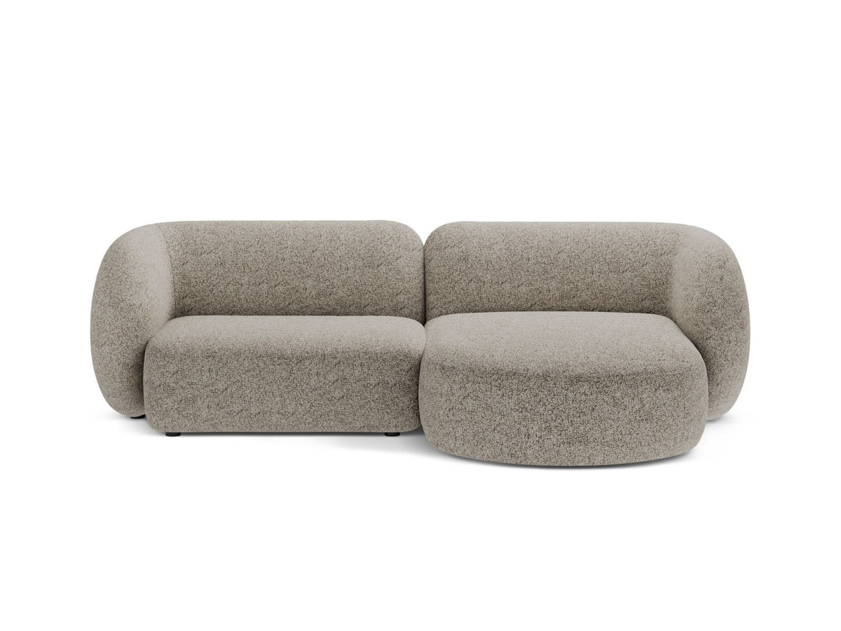 Divano Angolare Modulare Destro, "Kate", 2 Posti, 255x176x76 - Beige Melange