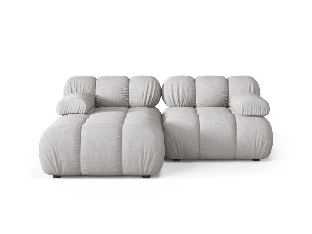 Divano Angolare Modulare Sinistro, "Bellis", 3 Posti, 188x155x70 - Grigio Chiaro