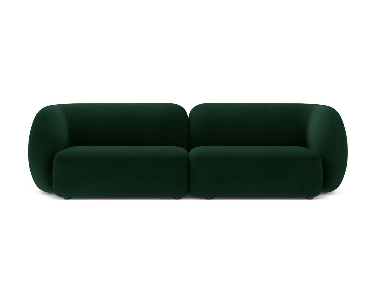 Divano Modulare in Velluto, "Kate", 4 Posti, 243x99x76 - Verde Bottiglia