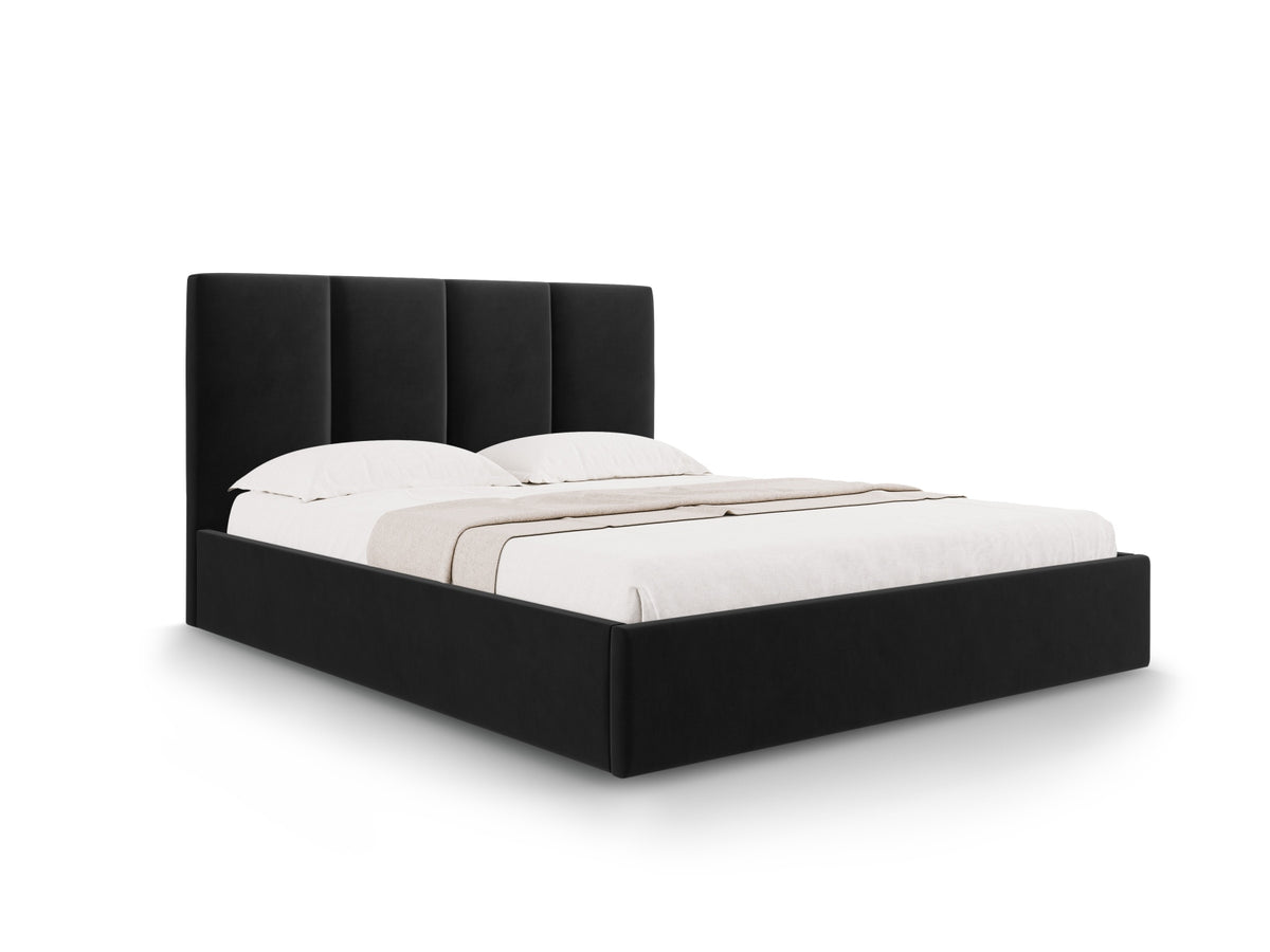 Letto Contenitore con Testata Pyla - Nero 160x200