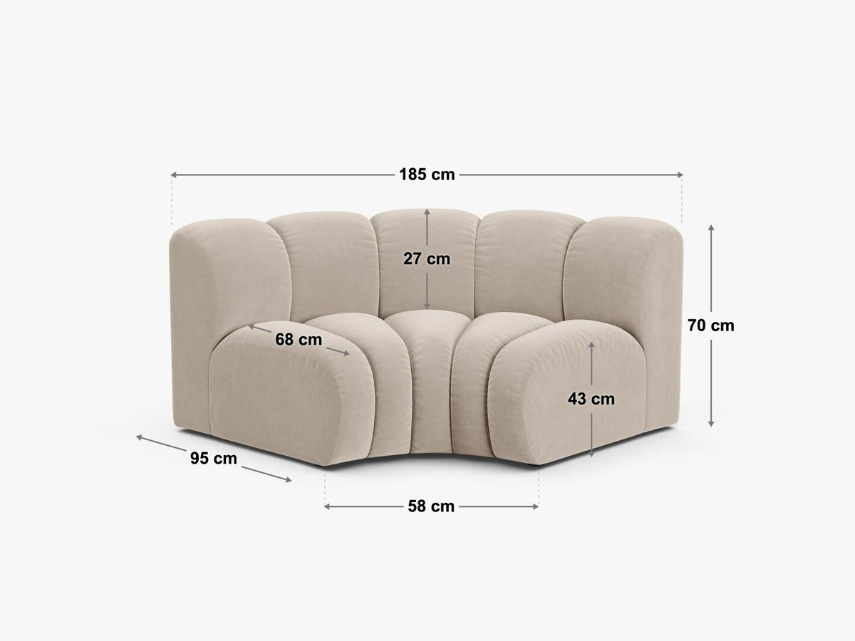 Modulo Angolare Lupine, 1 Posto, 95x185x70