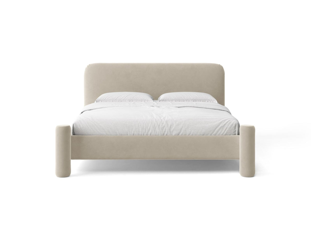 Letto con Testata Vera - Beige Chiaro 160x200