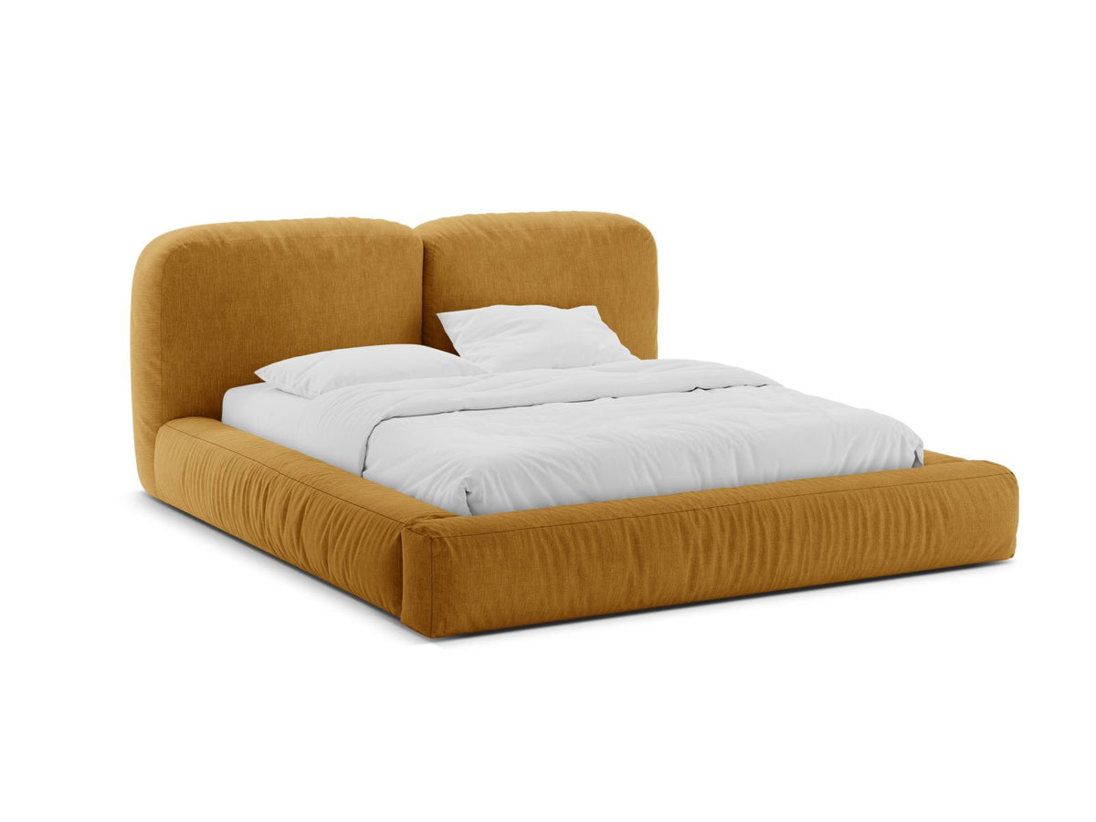 Letto con Contenitore e Testata, "Martina", 246x226x101 - Senape