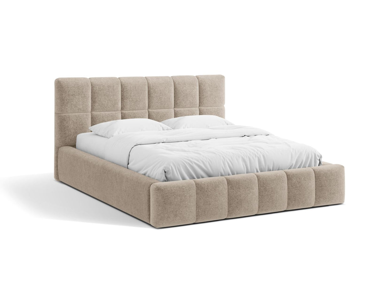 Letto Contenitore con Testata Bellis - Beige Scuro 160x200