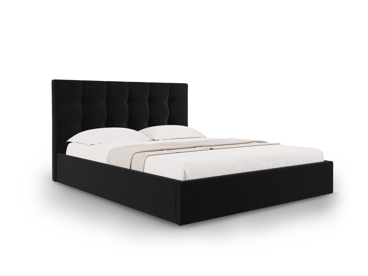 Letto Contenitore con Testata Phaedra - Nero 160x200
